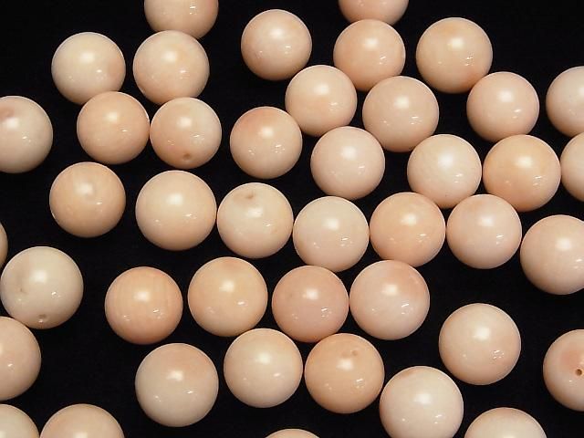 【動画】【粒売り】ライトピンクオレンジコーラル(染) 片穴ラウンド12mm 2粒 サムネイル3