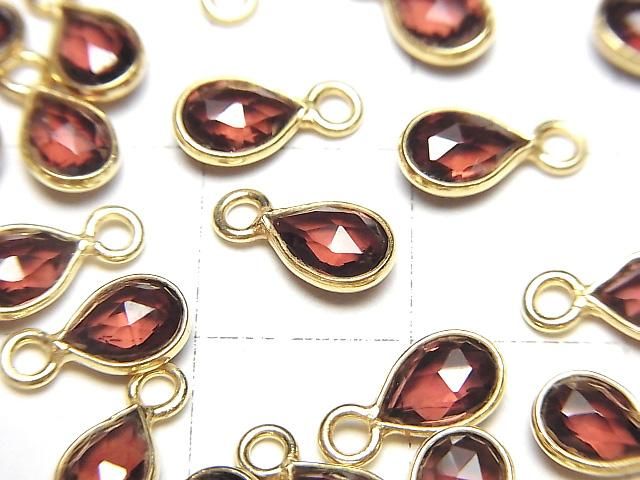 【動画】宝石質ピンクガーネットAAA 枠留めペアシェイプカット6×4mm 18KGP 3個 サムネイル2