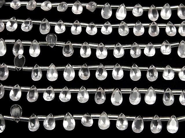 【動画】宝石質ローズクォーツAAA ペアシェイプ ファセットカット8×5mm 半連/1連(28粒) サムネイル4