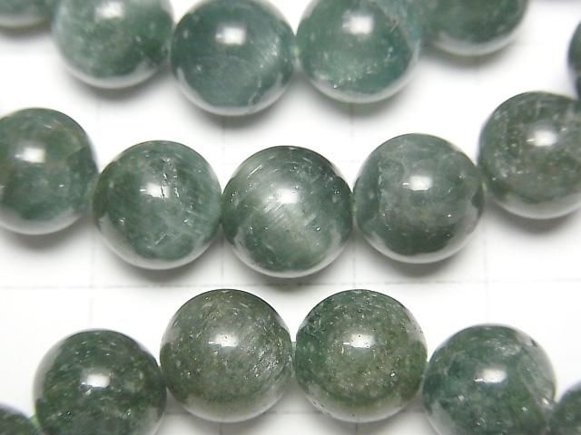 【動画】グリーンアパタイトキャッツアイAA++ ラウンド10mm 1連(ブレス) サムネイル2
