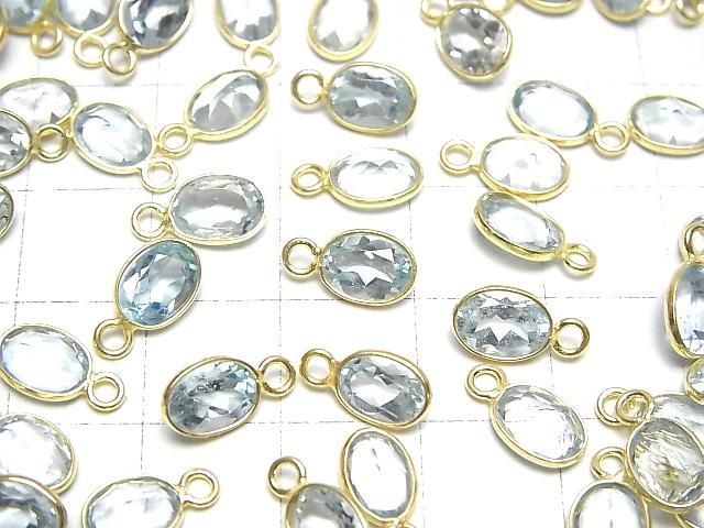 【動画】宝石質スカイブルートパーズAAA 枠留めオーバルファセットカット8×6mm 18KGP 3個 サムネイル4