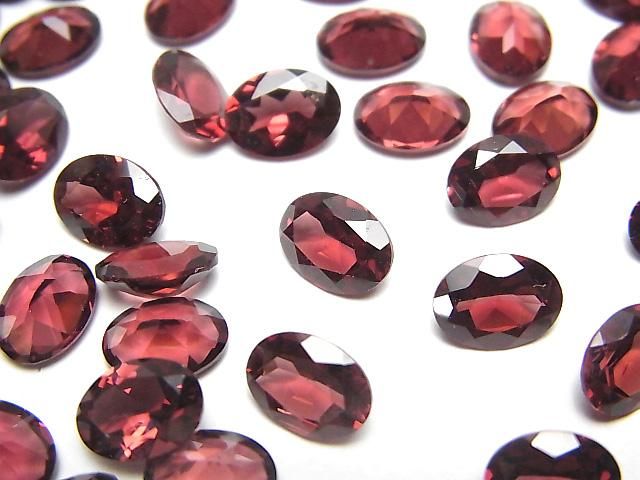 【動画】宝石質ピンクガーネットAAA ルース オーバルファセットカット8×6mm 5粒の画像
