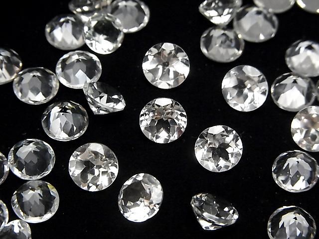 【動画】宝石質ホワイトトパーズAAA ルース ラウンドファセットカット8×8mm 3粒 サムネイル4