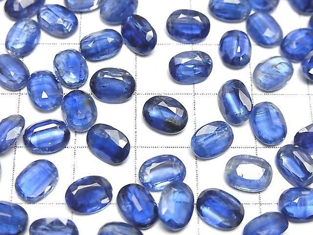 【動画】宝石質カイヤナイトAAA- ルース オーバルファセットカット8×6mm 2粒 サムネイル3