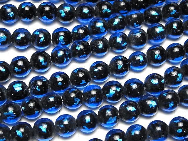 【動画】とんぼ玉 ラウンド12mm 【ライトブルー】 半連/1連(約36cm) サムネイル3