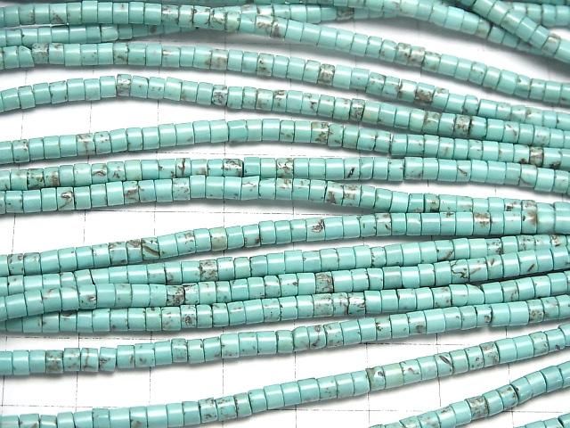 マグネサイトターコイズ ロンデル(ヘイシ)3×3×2mm 1連(約37cm) サムネイル3