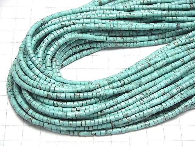 マグネサイトターコイズ ロンデル(ヘイシ)3×3×2mm 1連(約37cm) サムネイル4