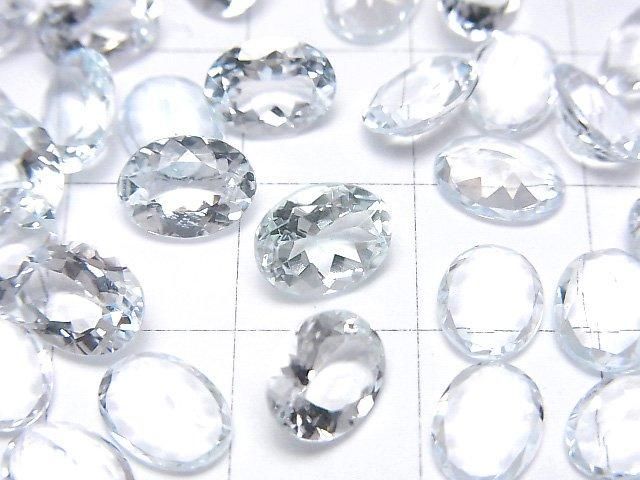 【動画】宝石質アクアマリンAAA ルース オーバルファセットカット8×6mm 2粒 サムネイル2