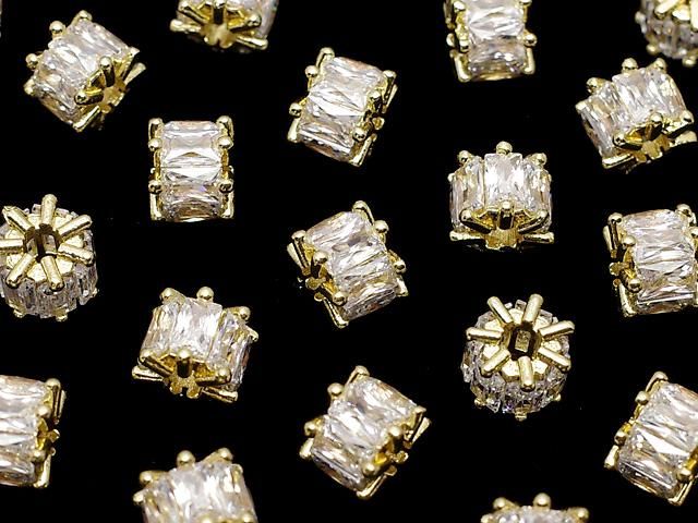 メタルパーツ ロンデル7×7×5.5mm ゴールドカラー(CZ付) 2個 サムネイル3