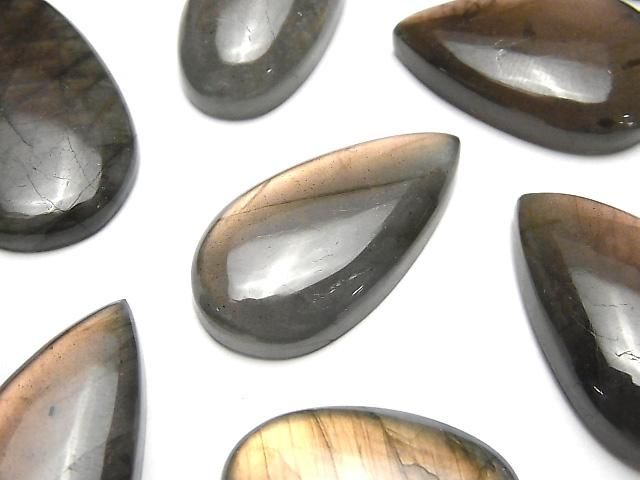 【動画】ピンク~オレンジラブラドライトAA++ ミックスシェイプ カボション 2個の画像
