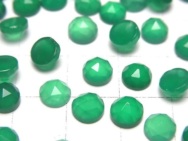 【動画】宝石質グリーンオニキスAAA ラウンド ローズカット6×6mm 5個 サムネイル2