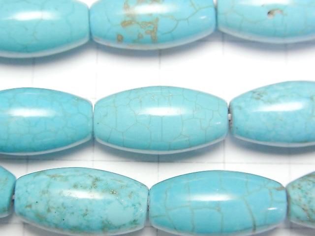 【動画】マグネサイトターコイズ ライス20×10×10mm 1連(約36cm) サムネイル2