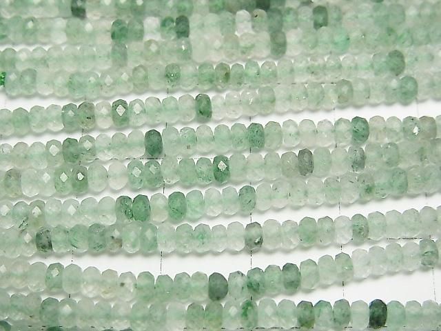 【動画】【素晴らしい輝き】グリーンアベンチュリン ボタンカット3×3×2mm 1連(約37cm) サムネイル2