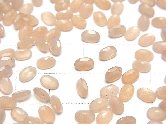 【動画】宝石質ピーチムーンストーンAAA ルース オーバルファセットカット6×4mm 10粒 サムネイル3