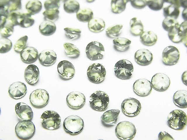 【動画】宝石質グリーンアパタイトAAA ルース ラウンドファセットカット3.5×3.5mm 5粒の画像