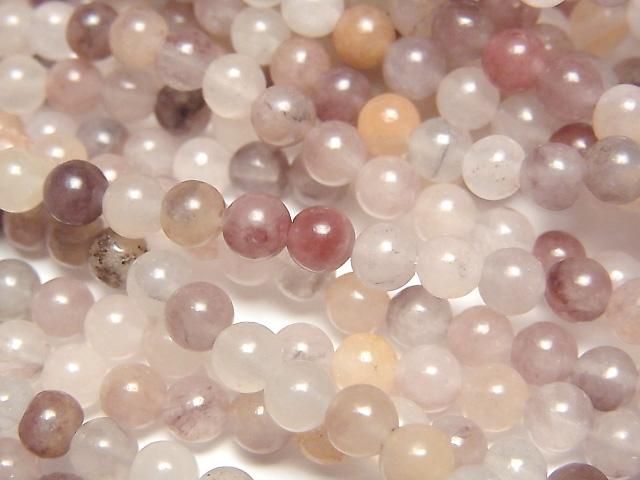 【動画】マルチカラークォーツ ラウンド4mm 1連(約36cm)の画像