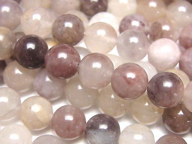 【動画】マルチカラークォーツ ラウンド8mm 1連(約35cm)の画像