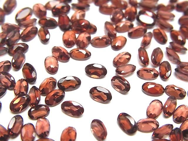 【動画】宝石質モザンビーク産ガーネットAAA ルース オーバルファセットカット5×3mm 10粒の画像