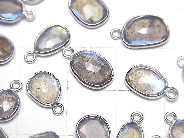 【動画】宝石質ラブラドライトAAA 枠留めフリーフォーム ローズカット 【片カン】 SILVER925 4個 サムネイル2