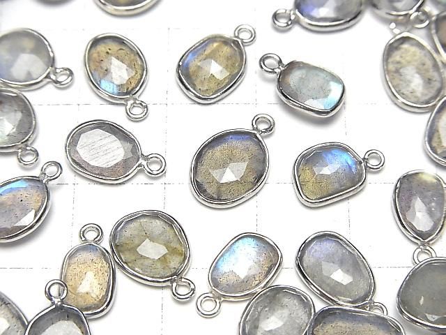 【動画】宝石質ラブラドライトAAA 枠留めフリーフォーム ローズカット 【片カン】 SILVER925 4個 サムネイル3