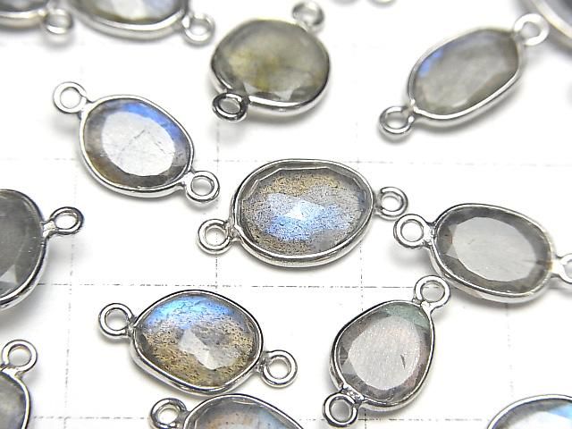 【動画】宝石質ラブラドライトAAA 枠留めフリーフォーム ローズカット 【両カン】 SILVER925 4個 サムネイル2