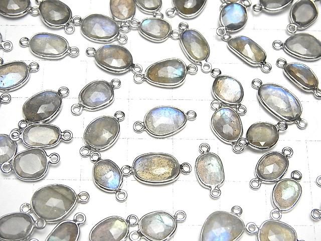 【動画】宝石質ラブラドライトAAA 枠留めフリーフォーム ローズカット 【両カン】 SILVER925 4個 サムネイル4