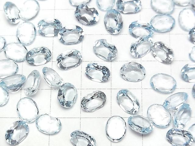【動画】宝石質スカイブルートパーズAAA ルース オーバルファセットカット9×7mm 3粒 サムネイル3