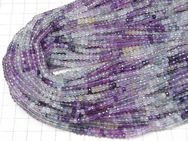【動画】【素晴らしい輝き】マルチカラーフローライトAAA- ボタンカット4×4×2.5mm 1連(約35cm) サムネイル4