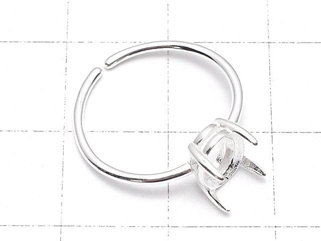 【動画】Silver925 リング空枠(爪留め)オーバルファセットカット8×6mm 生地 フリーサイズ 1個 サムネイル2