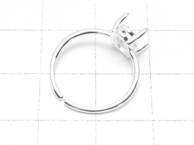 【動画】Silver925 リング空枠(爪留め)オーバルファセットカット8×6mm 生地 フリーサイズ 1個 サムネイル3