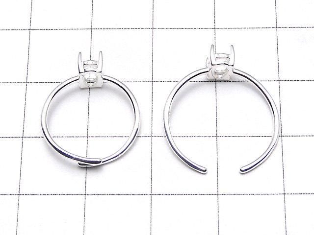 【動画】Silver925 リング空枠(爪留め)オーバルファセットカット8×6mm 生地 フリーサイズ 1個 サムネイル4