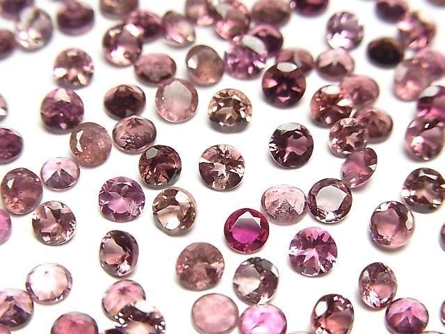 【動画】宝石質ピンクトルマリンAAA ルース ラウンドファセットカット4×4mm 5粒の画像