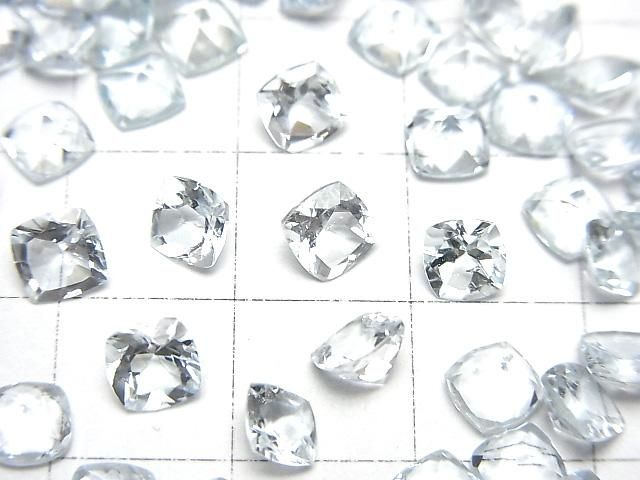 【動画】宝石質アクアマリンAAA- ルース スクエアファセットカット5×5mm 3粒 サムネイル2