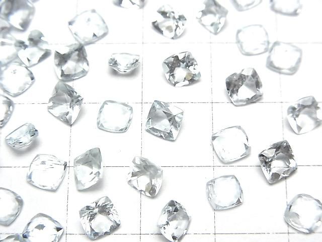 【動画】宝石質アクアマリンAAA- ルース スクエアファセットカット5×5mm 3粒 サムネイル3