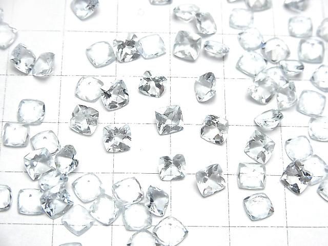 【動画】宝石質アクアマリンAAA- ルース スクエアファセットカット5×5mm 3粒 サムネイル4