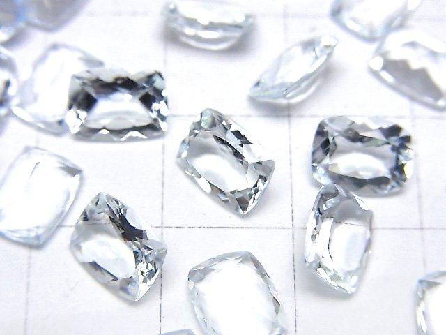 【動画】宝石質アクアマリンAAA- ルース レクタングルファセットカット8×6mm 2粒 サムネイル2