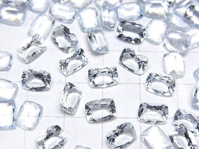 【動画】宝石質アクアマリンAAA- ルース レクタングルファセットカット8×6mm 2粒 サムネイル3