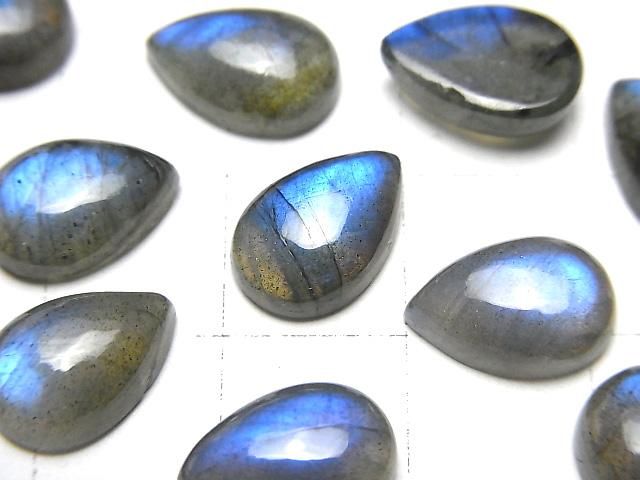 【動画】ブルーラブラドライトAA++ ペアシェイプ カボション12×8mm 3個 サムネイル2