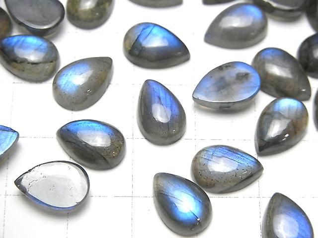 【動画】ブルーラブラドライトAA++ ペアシェイプ カボション12×8mm 3個 サムネイル3