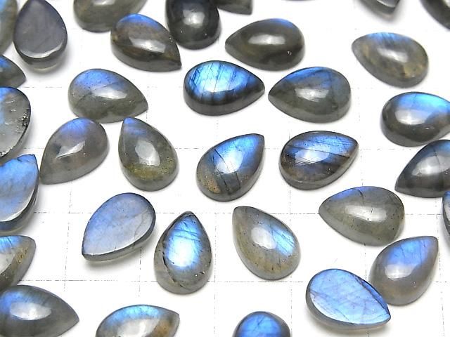 【動画】ブルーラブラドライトAA++ ペアシェイプ カボション12×8mm 3個 サムネイル4