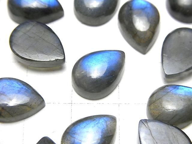 【動画】ブルーラブラドライトAA++ ペアシェイプ カボション14×10mm 2個 サムネイル2