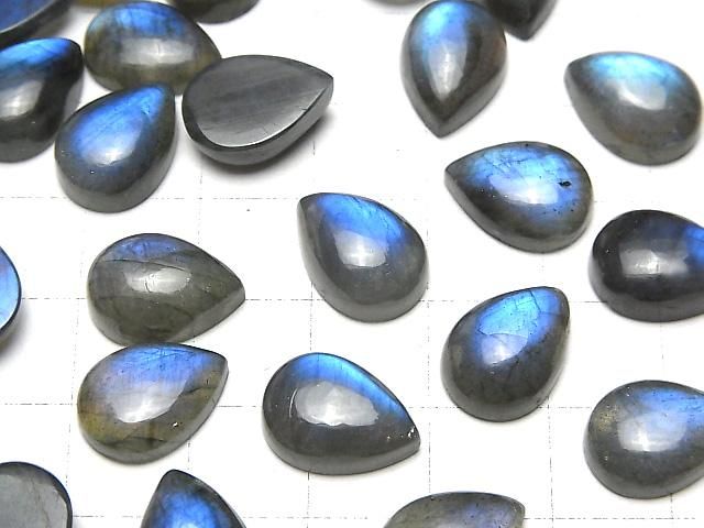 【動画】ブルーラブラドライトAA++ ペアシェイプ カボション14×10mm 2個 サムネイル3