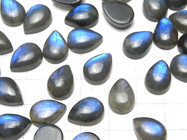 【動画】ブルーラブラドライトAA++ ペアシェイプ カボション14×10mm 2個 サムネイル4