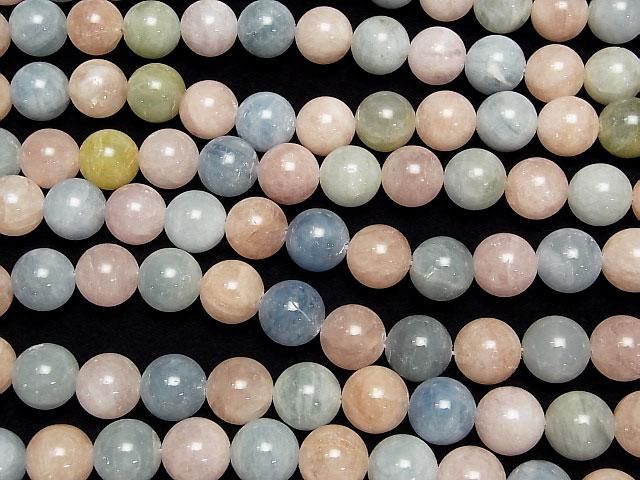【動画】ベリルミックス(マルチカラーアクアマリン)AA+ ラウンド14mm 1/4連~1連(約37cm) サムネイル3