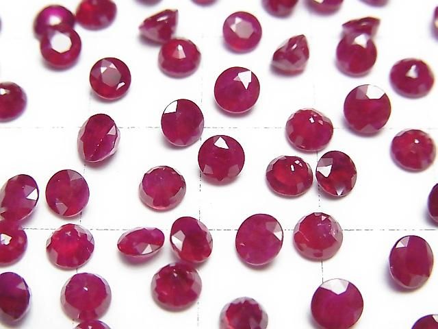 【動画】宝石質ルビーAAA ルース ラウンドファセットカット4×4mm 1粒 サムネイル2