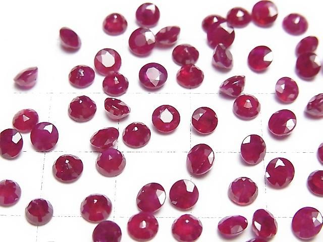 【動画】宝石質ルビーAAA ルース ラウンドファセットカット4×4mm 1粒 サムネイル3