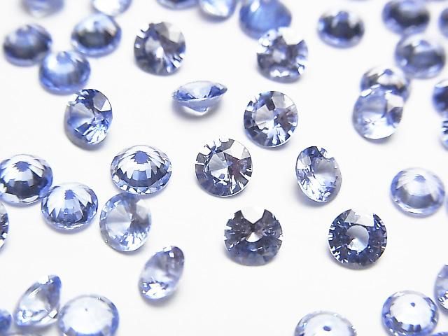 【動画】宝石質サファイアAAA ルース ラウンドファセットカット4×4mm 1粒の画像