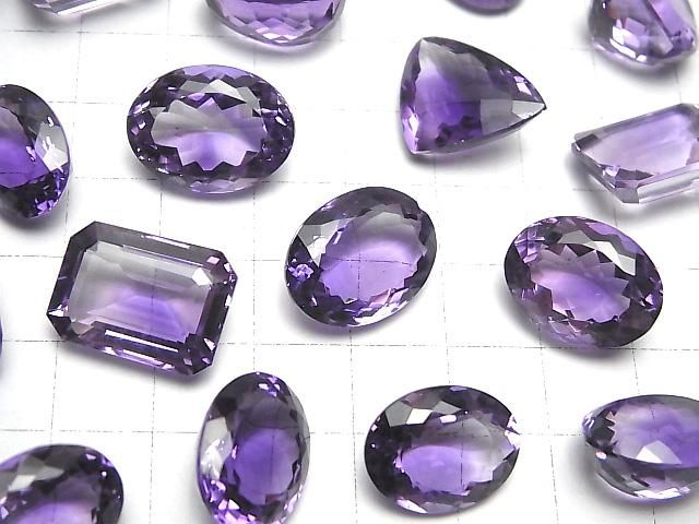 【動画】宝石質アメジストAAA ルース ミックスシェイプ ファセットカット 3粒 サムネイル3