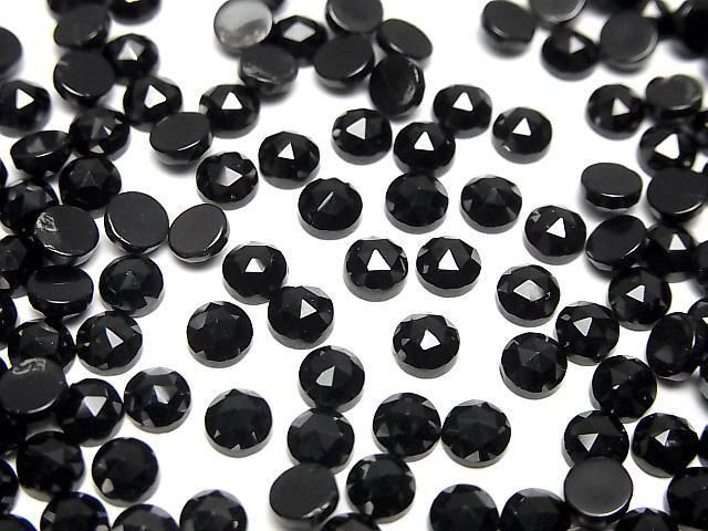 【動画】宝石質ブラックスピネルAAA ラウンド ローズカット4×4mm 10個の画像