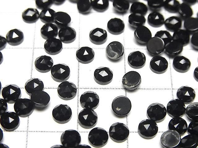 【動画】宝石質ブラックスピネルAAA ラウンド ローズカット4×4mm 10個 サムネイル2